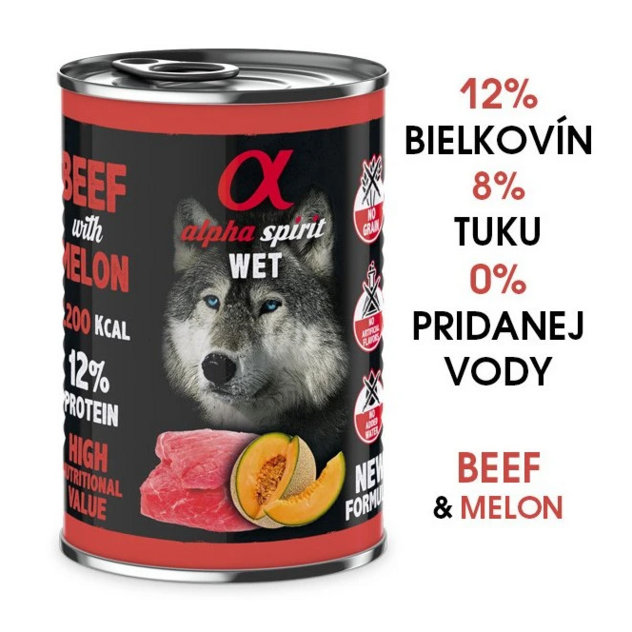 alhpa spirit wet hovädzie s dyňou 400g-